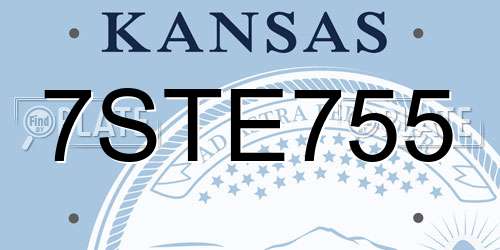 7STE755 Kansas License Plate