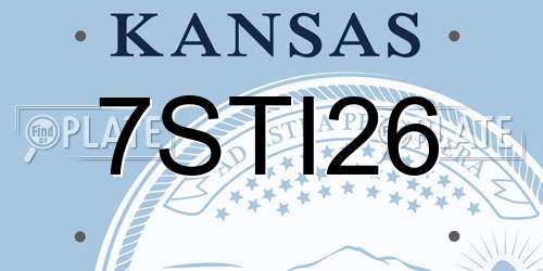 7STI26 Kansas License Plate