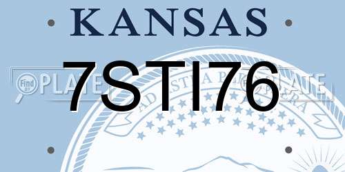 7STI76 Kansas License Plate