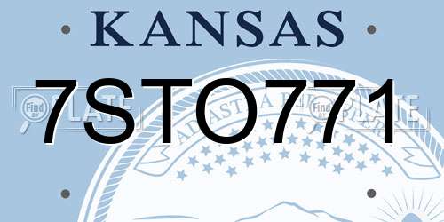 7STO771 Kansas License Plate