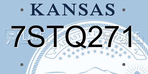7STQ271 Kansas License Plate