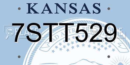 7STT529 Kansas License Plate