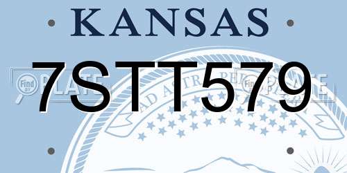 7STT579 Kansas License Plate