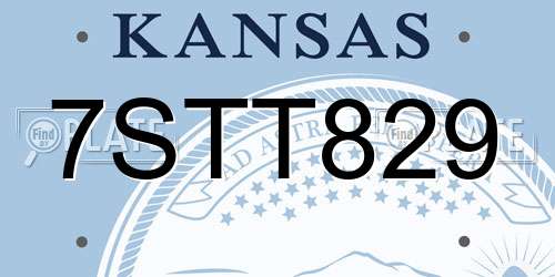 7STT829 Kansas License Plate