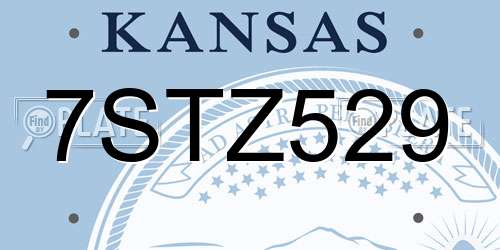 7STZ529 Kansas License Plate