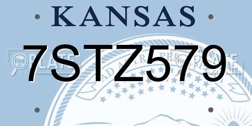 7STZ579 Kansas License Plate