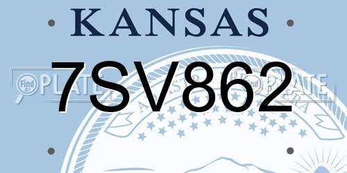 7SV862 Kansas License Plate