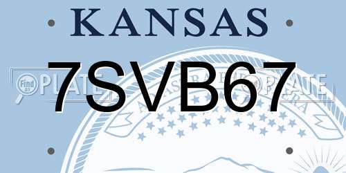 7SVB67 Kansas License Plate