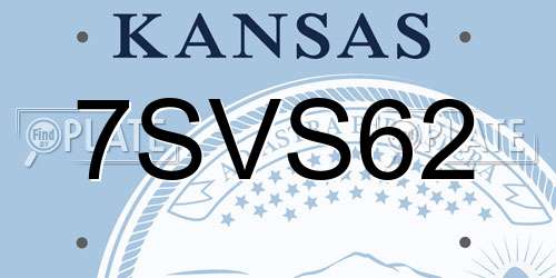 7SVS62 Kansas License Plate