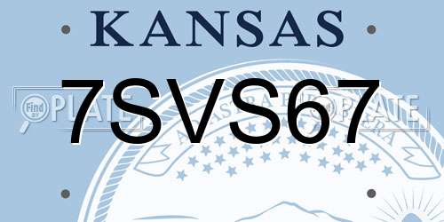 7SVS67 Kansas License Plate