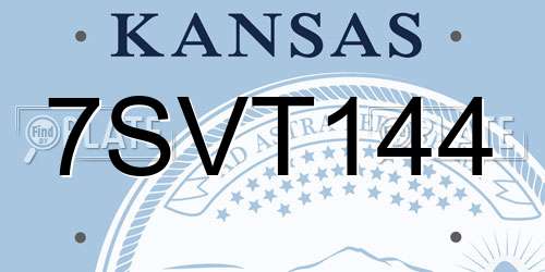 7SVT144 Kansas License Plate