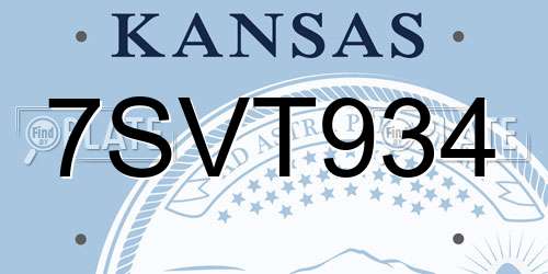 7SVT934 Kansas License Plate