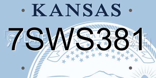 7SWS381 Kansas License Plate