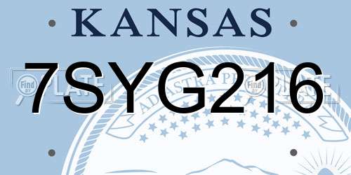 7SYG216 Kansas License Plate