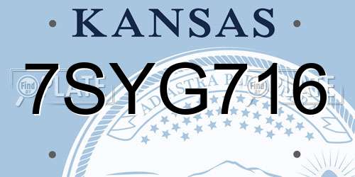 7SYG716 Kansas License Plate
