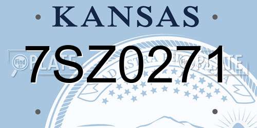 7SZ0271 Kansas License Plate