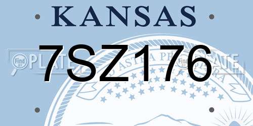 7SZ176 Kansas License Plate