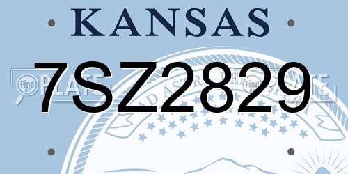 7SZ2829 Kansas License Plate