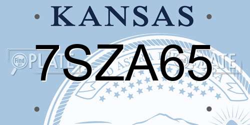 7SZA65 Kansas License Plate