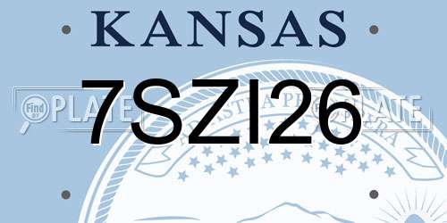 7SZI26 Kansas License Plate