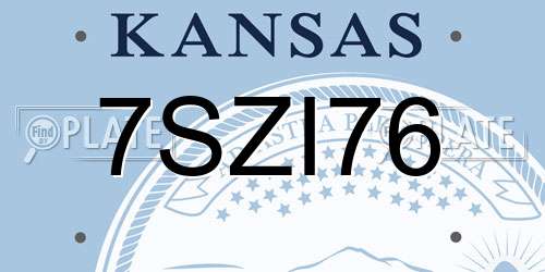 7SZI76 Kansas License Plate