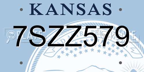 7SZZ579 Kansas License Plate