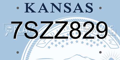 7SZZ829 Kansas License Plate