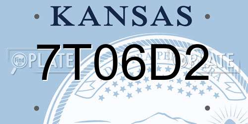 7T06D2 Kansas License Plate