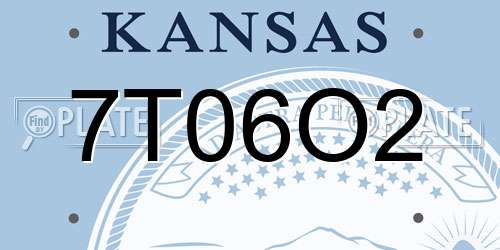7T06O2 Kansas License Plate