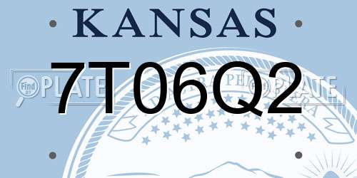 7T06Q2 Kansas License Plate