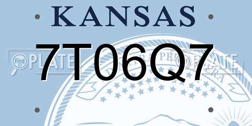 7T06Q7 Kansas License Plate