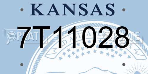 7T11028 Kansas License Plate