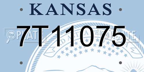 7T11075 Kansas License Plate