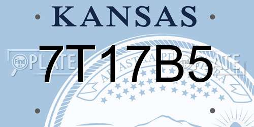 7T17B5 Kansas License Plate