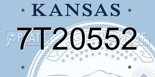 7T20552 Kansas License Plate