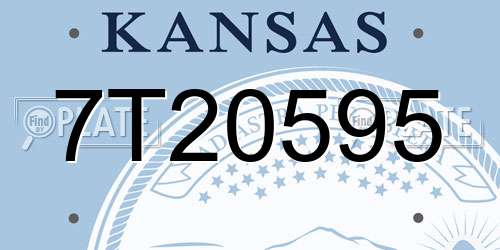 7T20595 Kansas License Plate