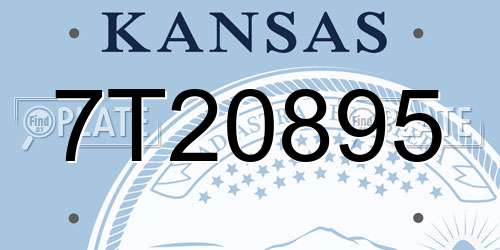 7T20895 Kansas License Plate