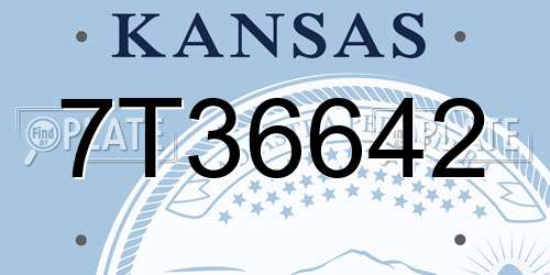 7T36642 Kansas License Plate