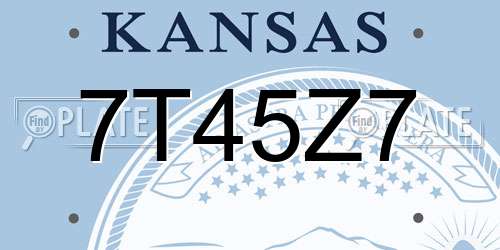 7T45Z7 Kansas License Plate