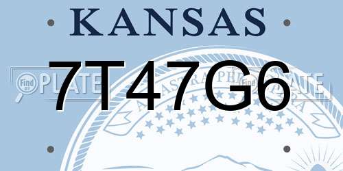 7T47G6 Kansas License Plate