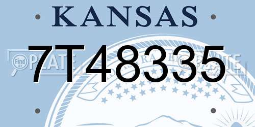 7T48335 Kansas License Plate