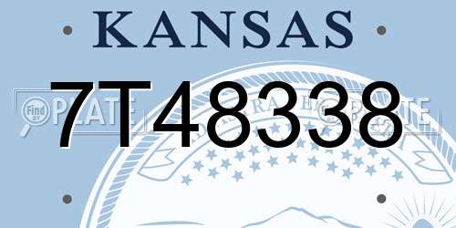 7T48338 Kansas License Plate