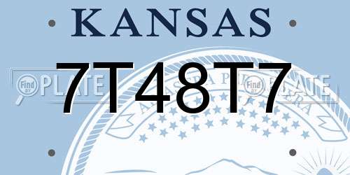 7T48T7 Kansas License Plate