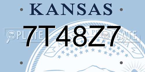 7T48Z7 Kansas License Plate