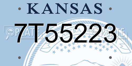 7T55223 Kansas License Plate