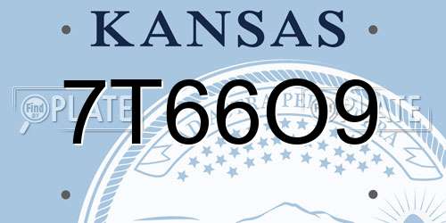 7T66O9 Kansas License Plate
