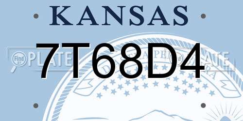 7T68D4 Kansas License Plate