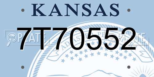 7T70552 Kansas License Plate
