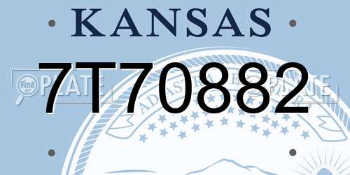 7T70882 Kansas License Plate
