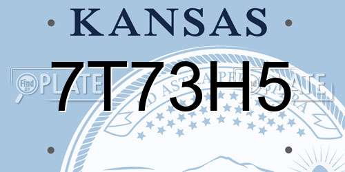 7T73H5 Kansas License Plate